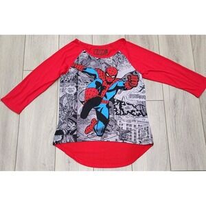 Marvel Spiderman Comic Girls Pajamas PJ Shirt Top Size L‎ (11/13)
